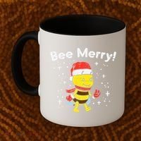 Bee Merry Cute Christmas Winter Holidays Pajama Pun Coffee Mug thumb 2