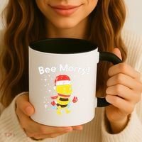 Bee Merry Cute Christmas Winter Holidays Pajama Pun Coffee Mug thumb 3
