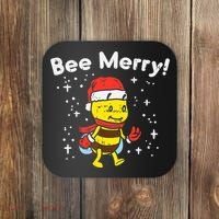Bee Merry Cute Christmas Winter Holidays Pajama Pun Coaster thumb 0