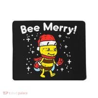 Bee Merry Cute Christmas Winter Holidays Pajama Pun Mousepad thumb 0