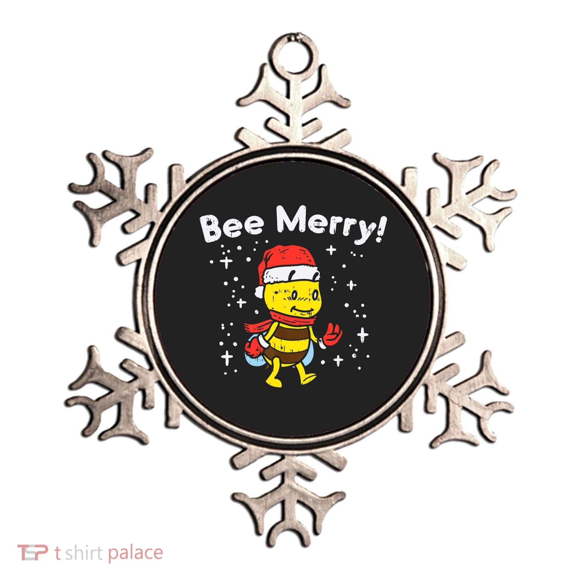 Bee Merry Cute Christmas Winter Holidays Pajama Pun Ornament