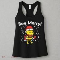 Bee Merry Cute Christmas Winter Holidays Pajama Pun Women's Tank Top thumb 3