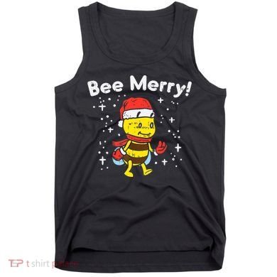 Bee Merry Cute Christmas Winter Holidays Pajama Pun Tank Top