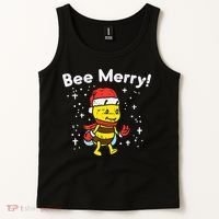 Bee Merry Cute Christmas Winter Holidays Pajama Pun Tank Top thumb 2