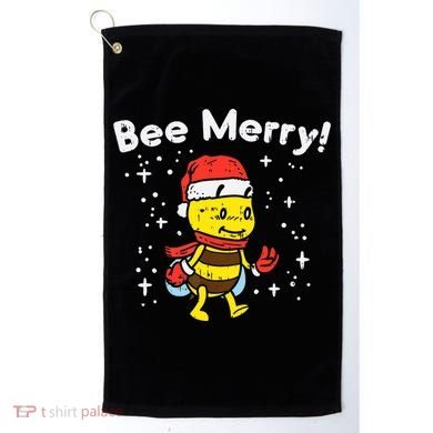 Bee Merry Cute Christmas Winter Holidays Pajama Pun Golf Towel