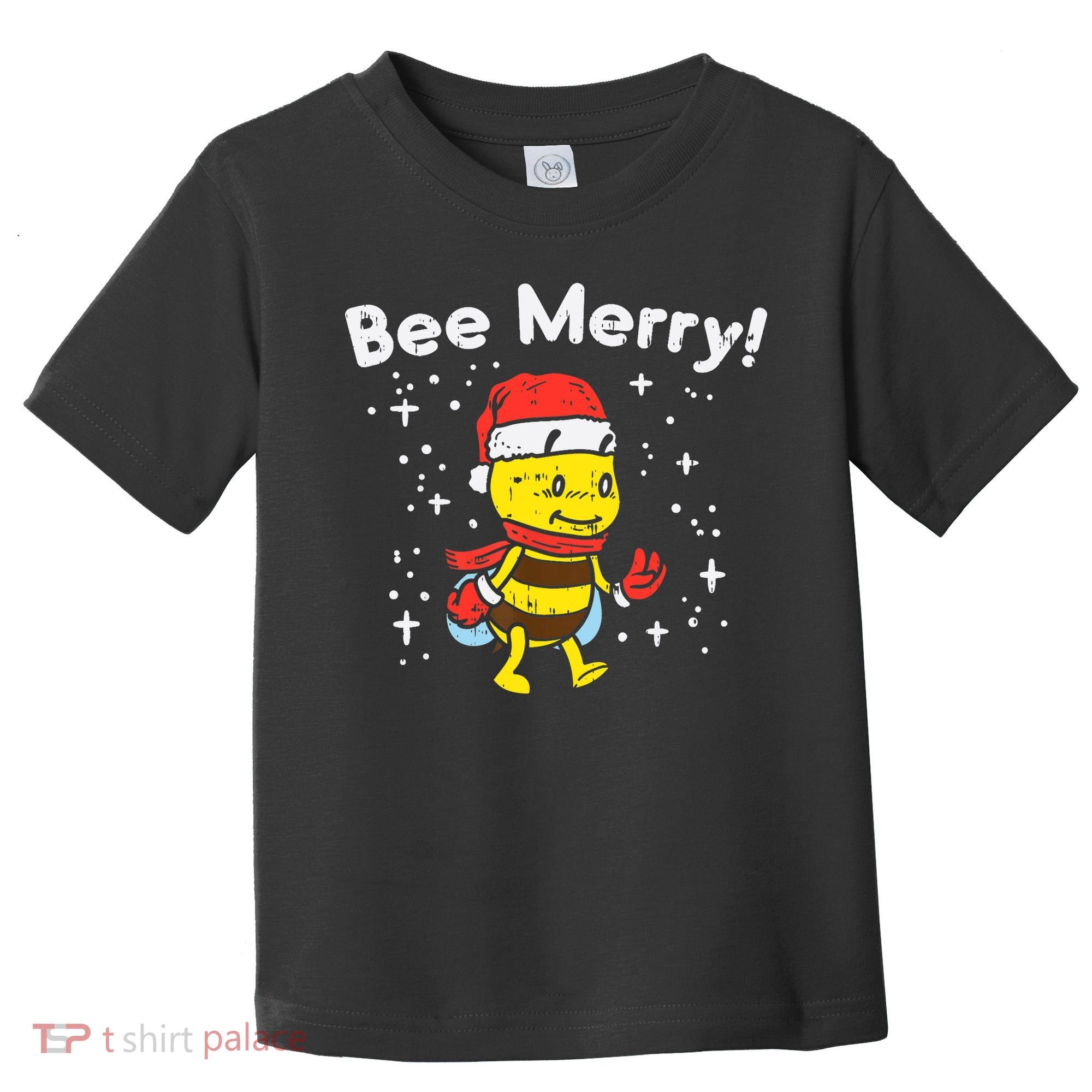Bee Merry Cute Christmas Winter Holidays Pajama Pun Toddler T-Shirt