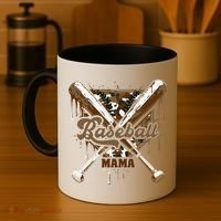Baseball Mama Camo Baseball Home Plate Ice Cream Drip Mom Coffee Mug thumb 4