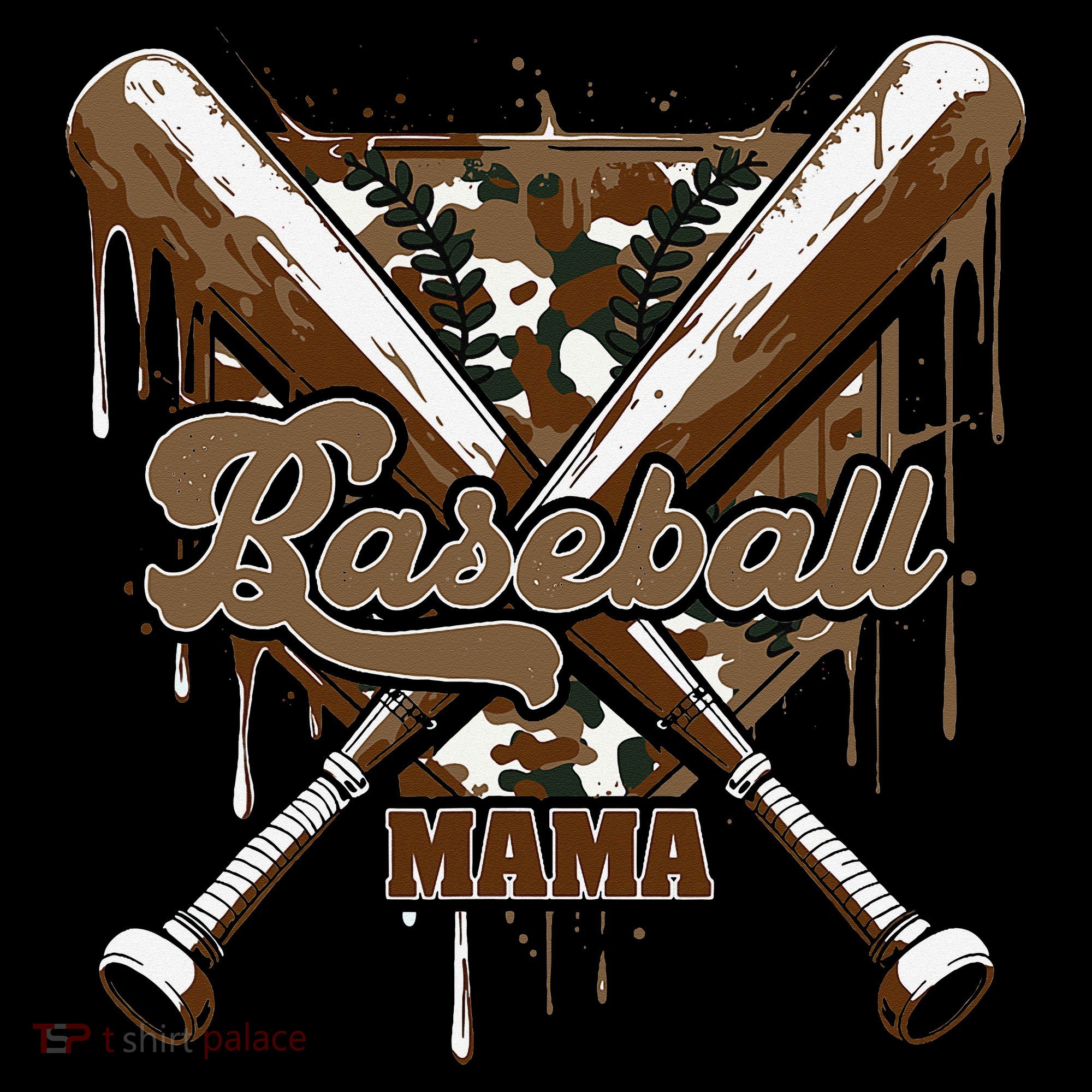 Baseball Mama Camo Baseball Home Plate Ice Cream Drip Mom Coffee Mug