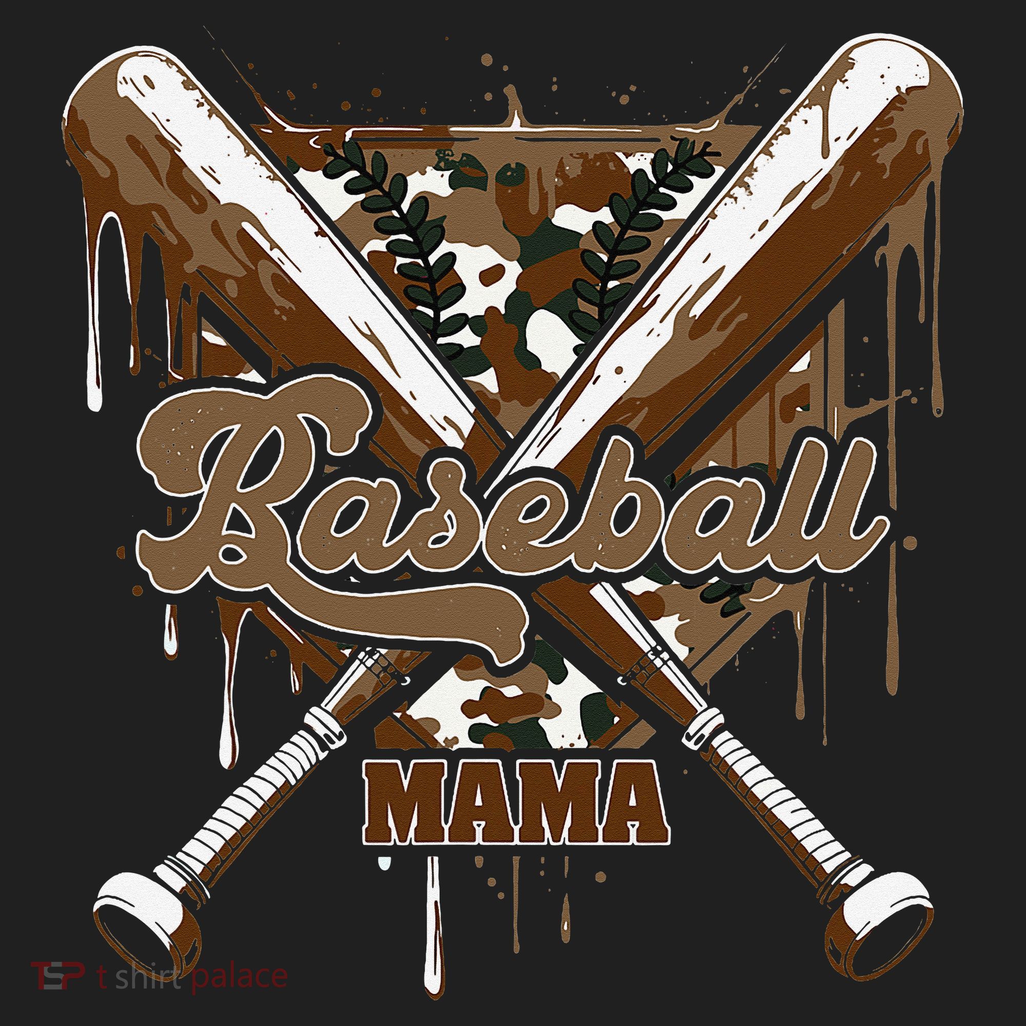 Baseball Mama Camo Baseball Home Plate Ice Cream Drip Mom Beanie