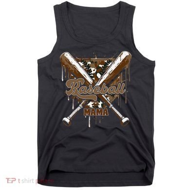 Baseball Mama Camo Baseball Home Plate Ice Cream Drip Mom Tank Top