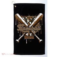 Baseball Mama Camo Baseball Home Plate Ice Cream Drip Mom Golf Towel thumb 0