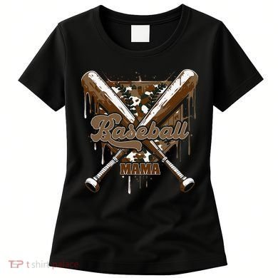 Baseball Mama Camo Baseball Home Plate Ice Cream Drip Mom Women's T-Shirt