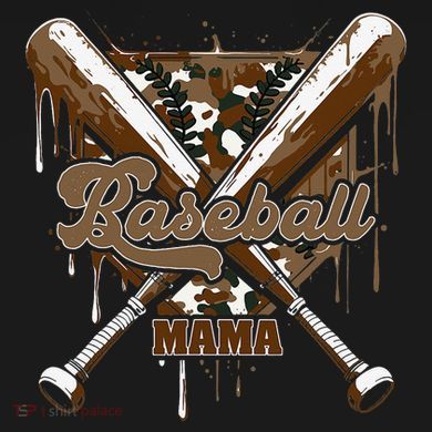 Baseball Mama Camo Baseball Home Plate Ice Cream Drip Mom Women's T-Shirt