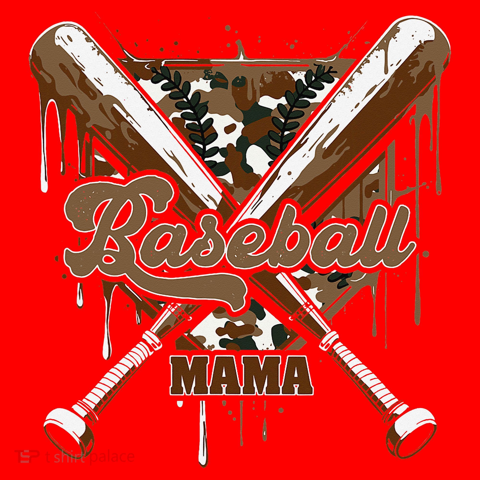 Baseball Mama Camo Baseball Home Plate Ice Cream Drip Mom Santa Hat