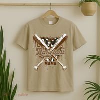 Baseball Mama Camo Baseball Home Plate Ice Cream Drip Mom T-Shirt thumb 2