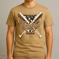 Baseball Mama Camo Baseball Home Plate Ice Cream Drip Mom T-Shirt thumb 3