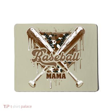 Baseball Mama Camo Baseball Home Plate Ice Cream Drip Mom Mousepad