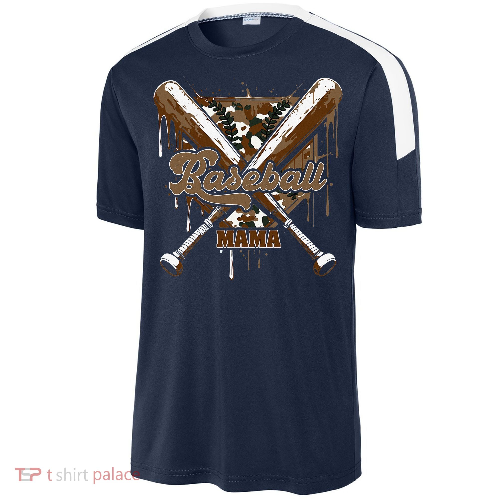 Baseball Mama Camo Baseball Home Plate Ice Cream Drip Mom Sport-Tek Competitor United Soccer Jersey