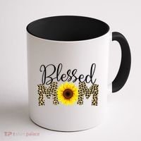 Blessed Mom Cheetah Sunflower Coffee Mug thumb 1