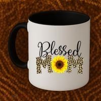 Blessed Mom Cheetah Sunflower Coffee Mug thumb 2