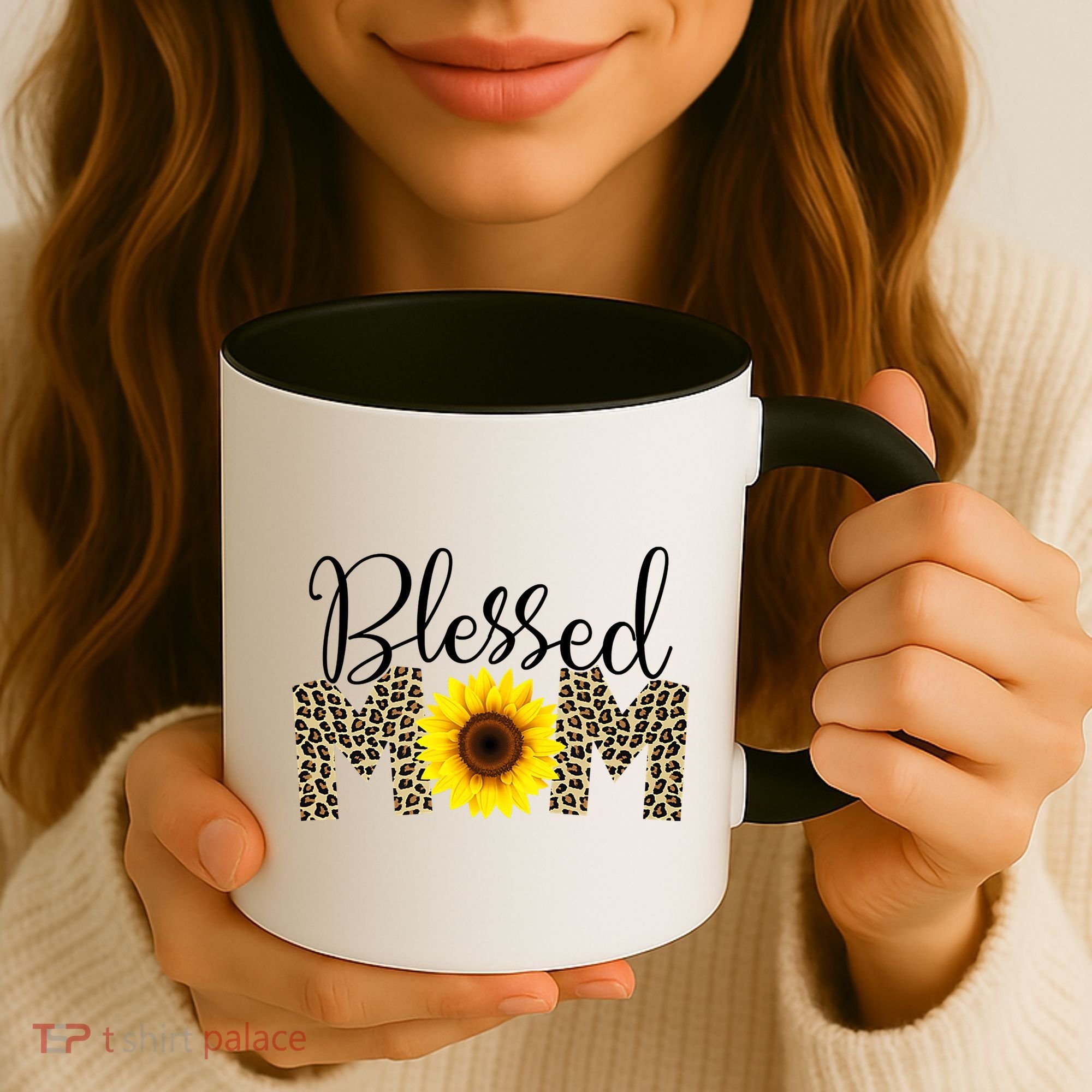 Blessed Mom Cheetah Sunflower Coffee Mug