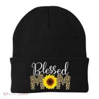 Blessed Mom Cheetah Sunflower Beanie thumb 0