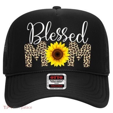 Blessed Mom Cheetah Sunflower Hat