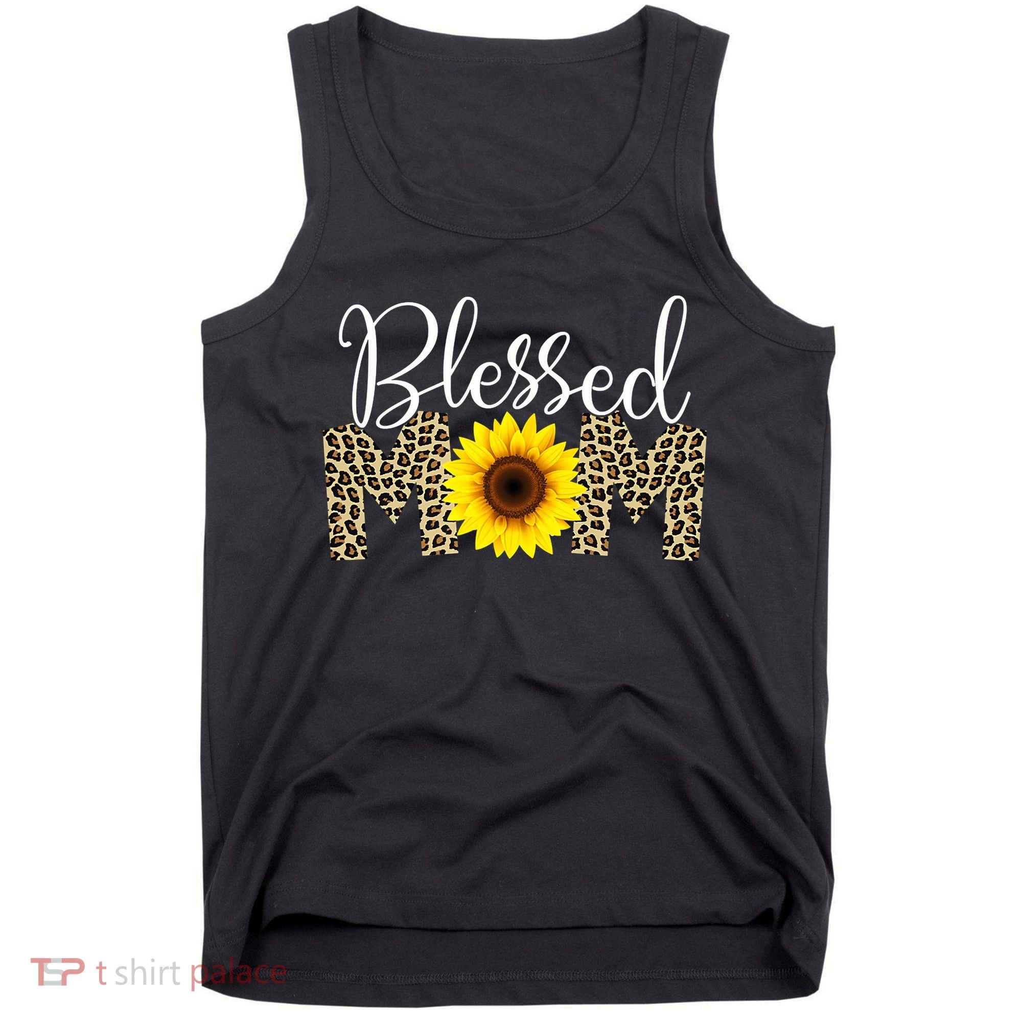 Blessed Mom Cheetah Sunflower Tank Top