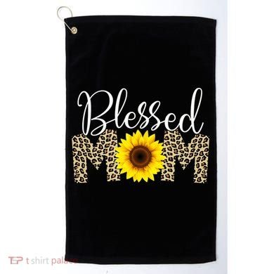 Blessed Mom Cheetah Sunflower Golf Towel