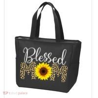 Blessed Mom Cheetah Sunflower Tote Bag thumb 3