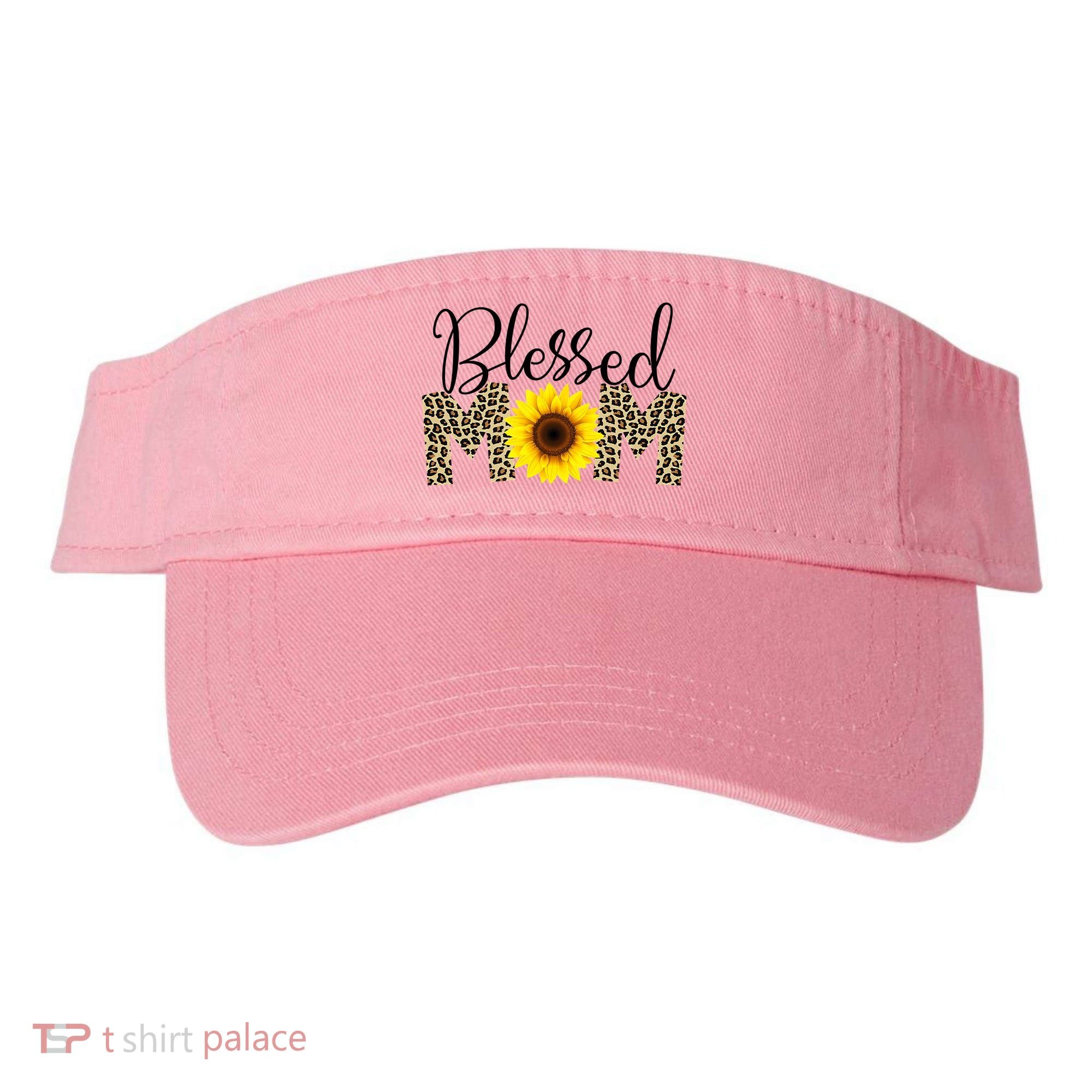 Blessed Mom Cheetah Sunflower Visor