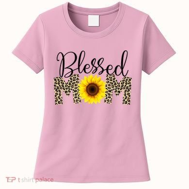 Blessed Mom Cheetah Sunflower Women's T-Shirt
