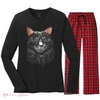 British Maine Coon Cat Portrait Women's Long Sleeve Flannel Pajama Set  thumb 0