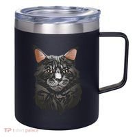 British Maine Coon Cat Portrait 12oz Stainless Steel Coffee Mug thumb 0