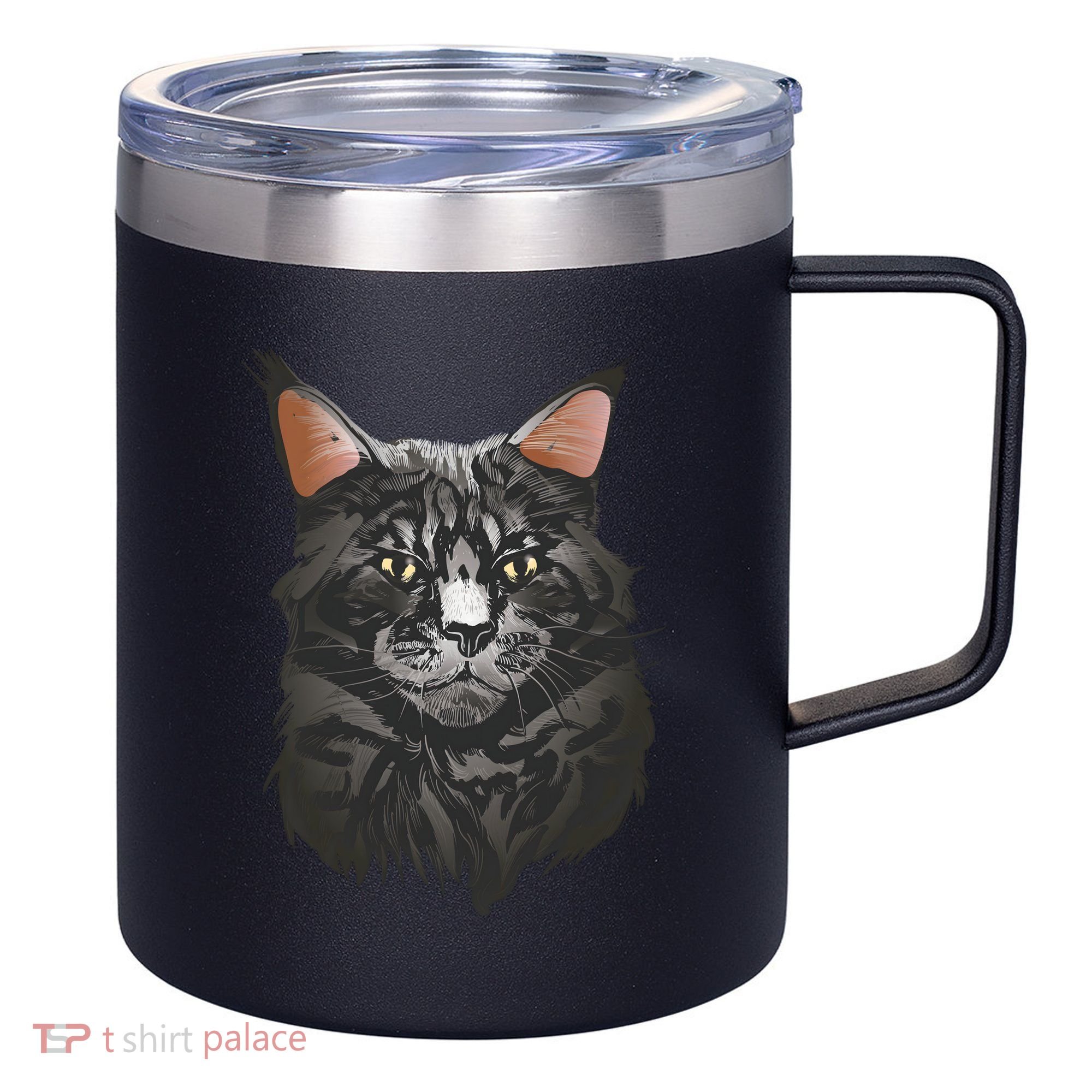 British Maine Coon Cat Portrait 12oz Stainless Steel Coffee Mug