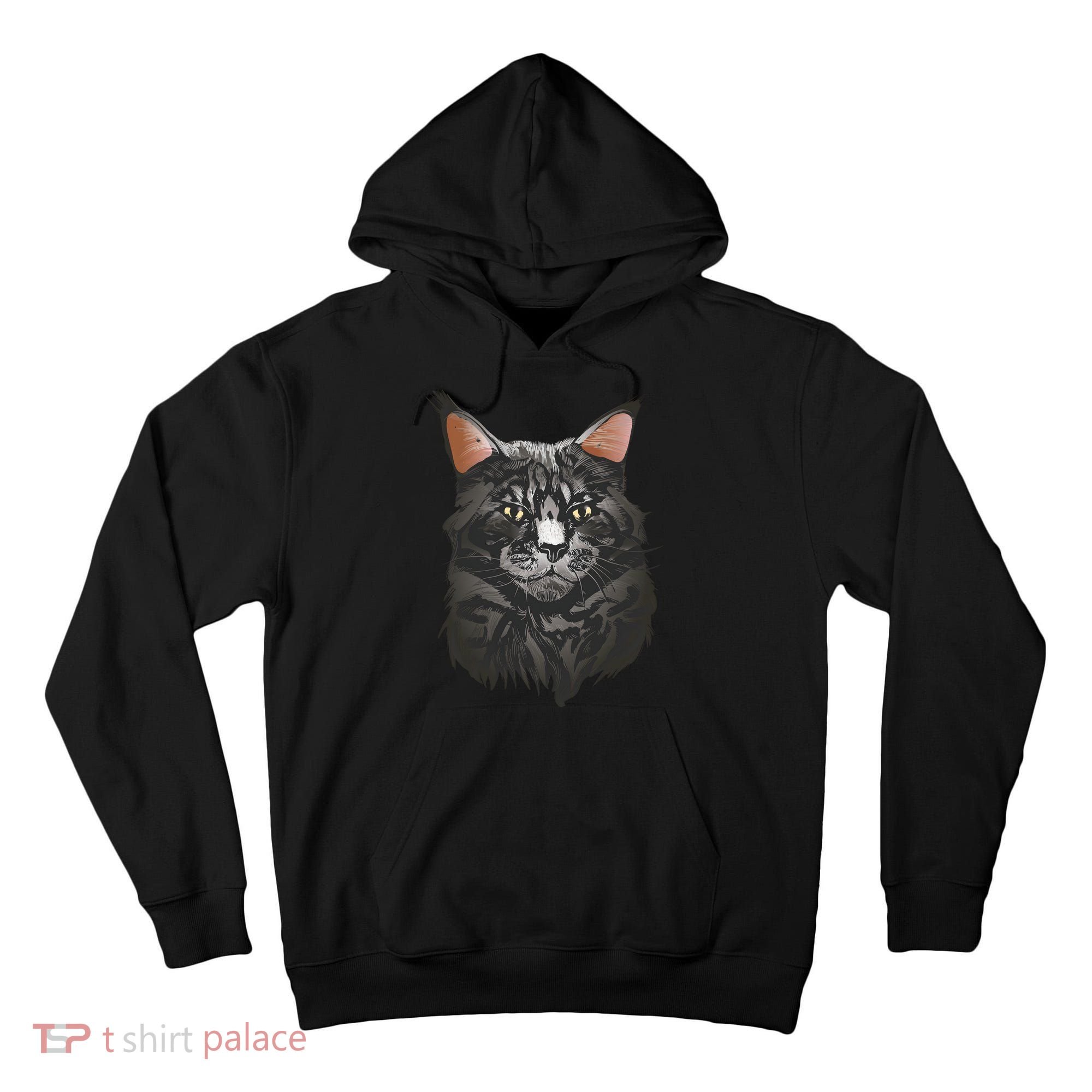 British Maine Coon Cat Portrait Tall Hoodie