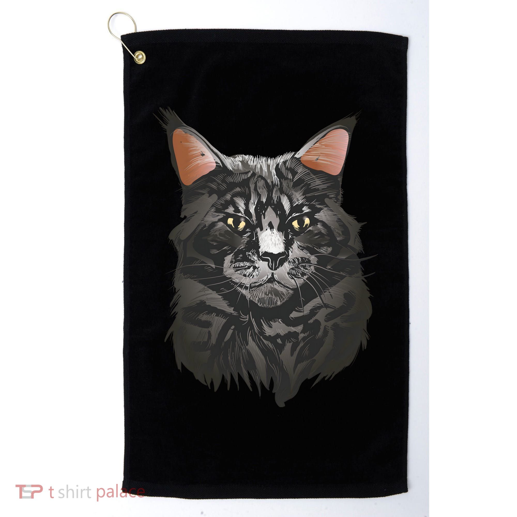 British Maine Coon Cat Portrait Golf Towel