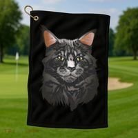 British Maine Coon Cat Portrait Golf Towel thumb 1