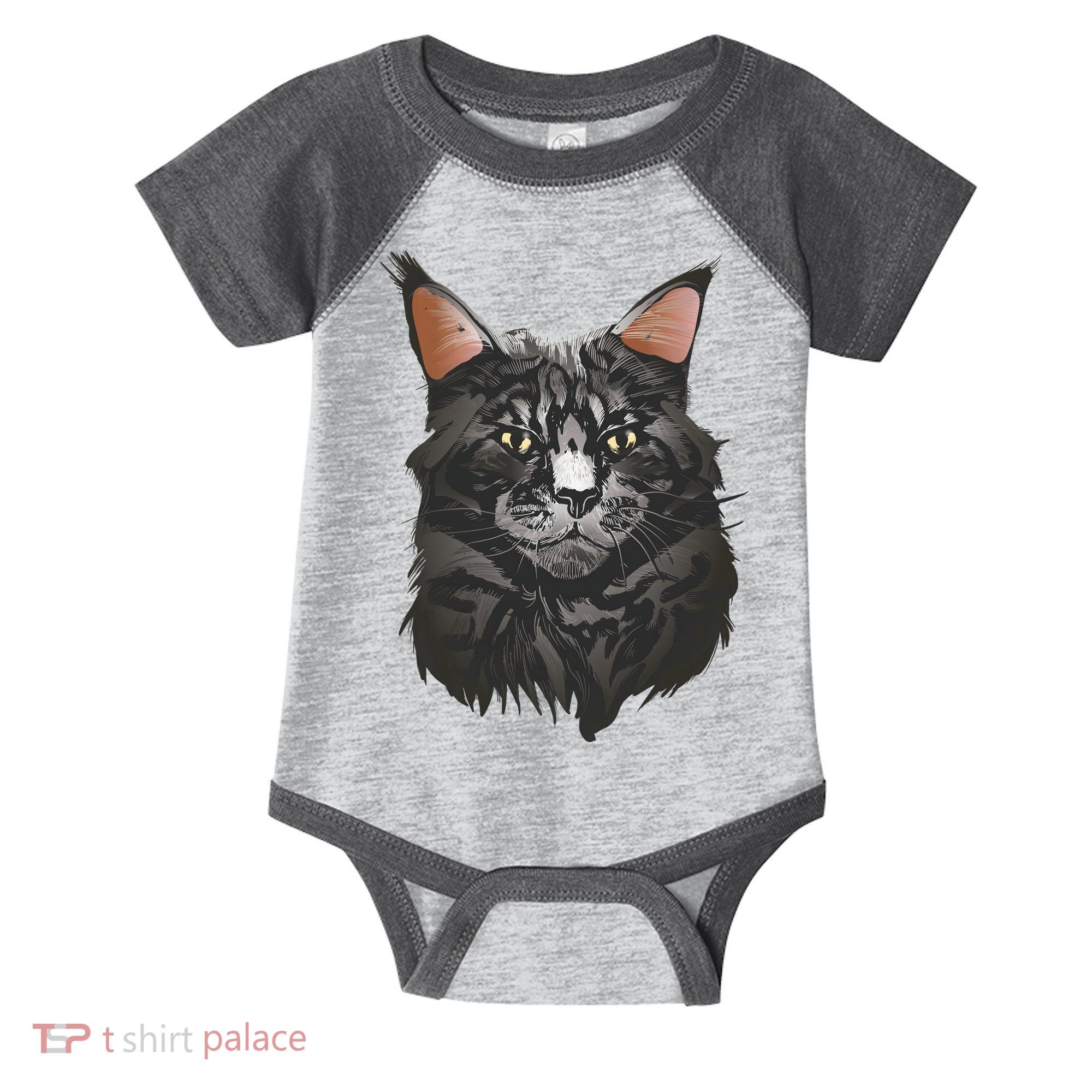 British Maine Coon Cat Portrait Infant Baby Jersey Bodysuit