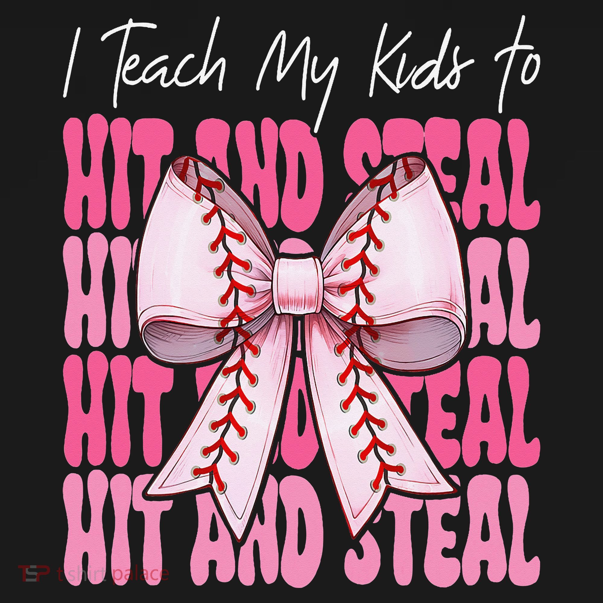 Baseball Mom Coquette Bow I Teach My To Hit And Steal Coaster