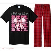 Baseball Mom Coquette Bow I Teach My To Hit And Steal Pajama Set thumb 0