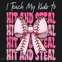 Baseball Mom Coquette Bow I Teach My To Hit And Steal Women's Hoodie thumb 2