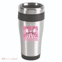 Baseball Mom Coquette Bow I Teach My To Hit And Steal 16oz Travel Tumbler thumb 0