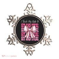 Baseball Mom Coquette Bow I Teach My To Hit And Steal Ornament thumb 0