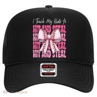 Baseball Mom Coquette Bow I Teach My To Hit And Steal Hat thumb 0