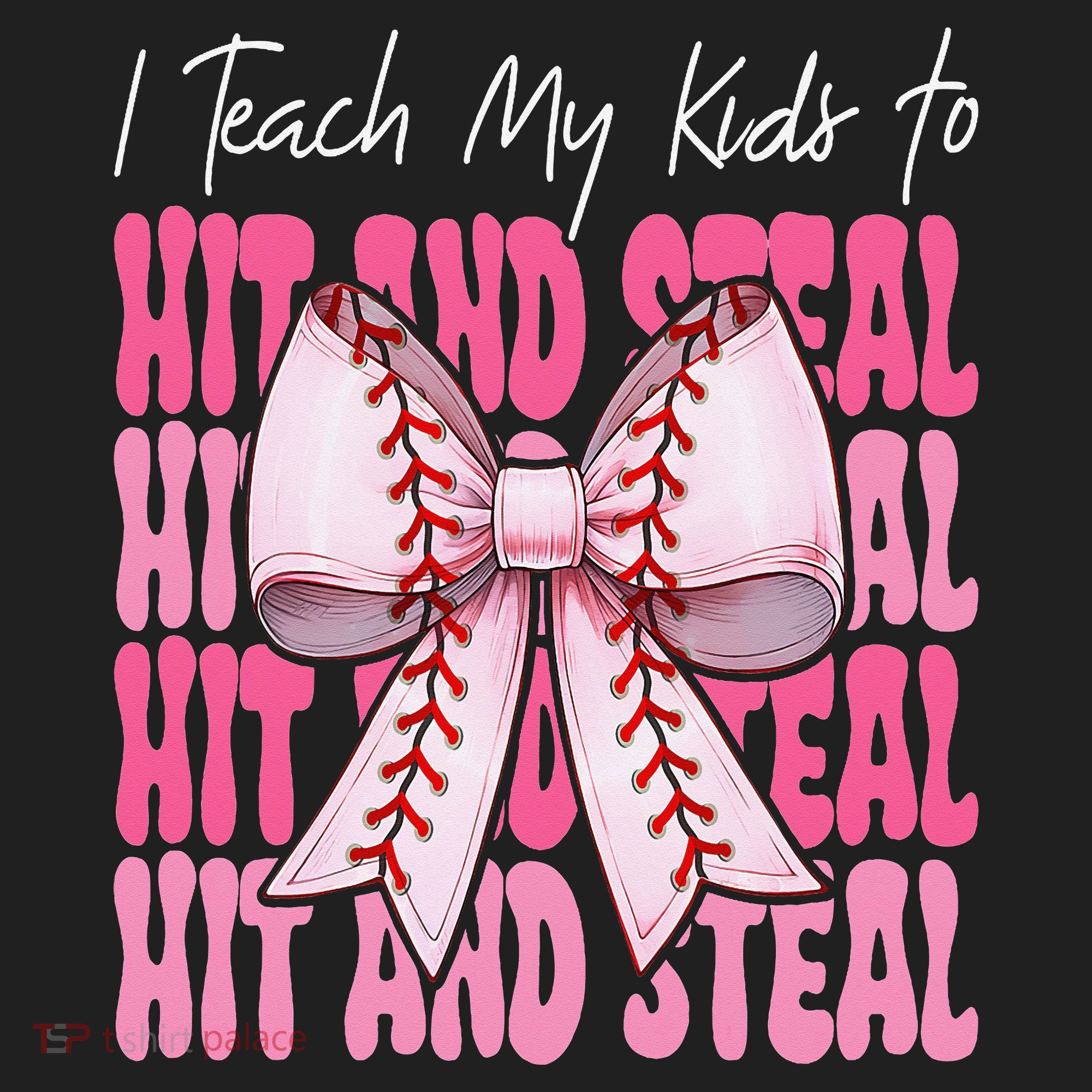 Baseball Mom Coquette Bow I Teach My To Hit And Steal Golf Towel