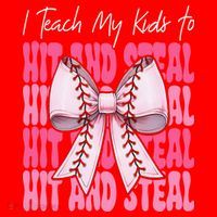 Baseball Mom Coquette Bow I Teach My To Hit And Steal Santa Hat thumb 1