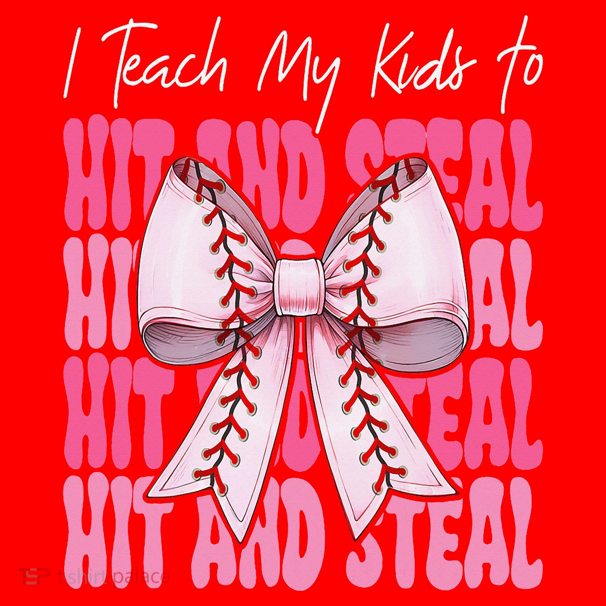 Baseball Mom Coquette Bow I Teach My To Hit And Steal Santa Hat