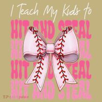 Baseball Mom Coquette Bow I Teach My To Hit And Steal Long Sleeve Shirt thumb 2