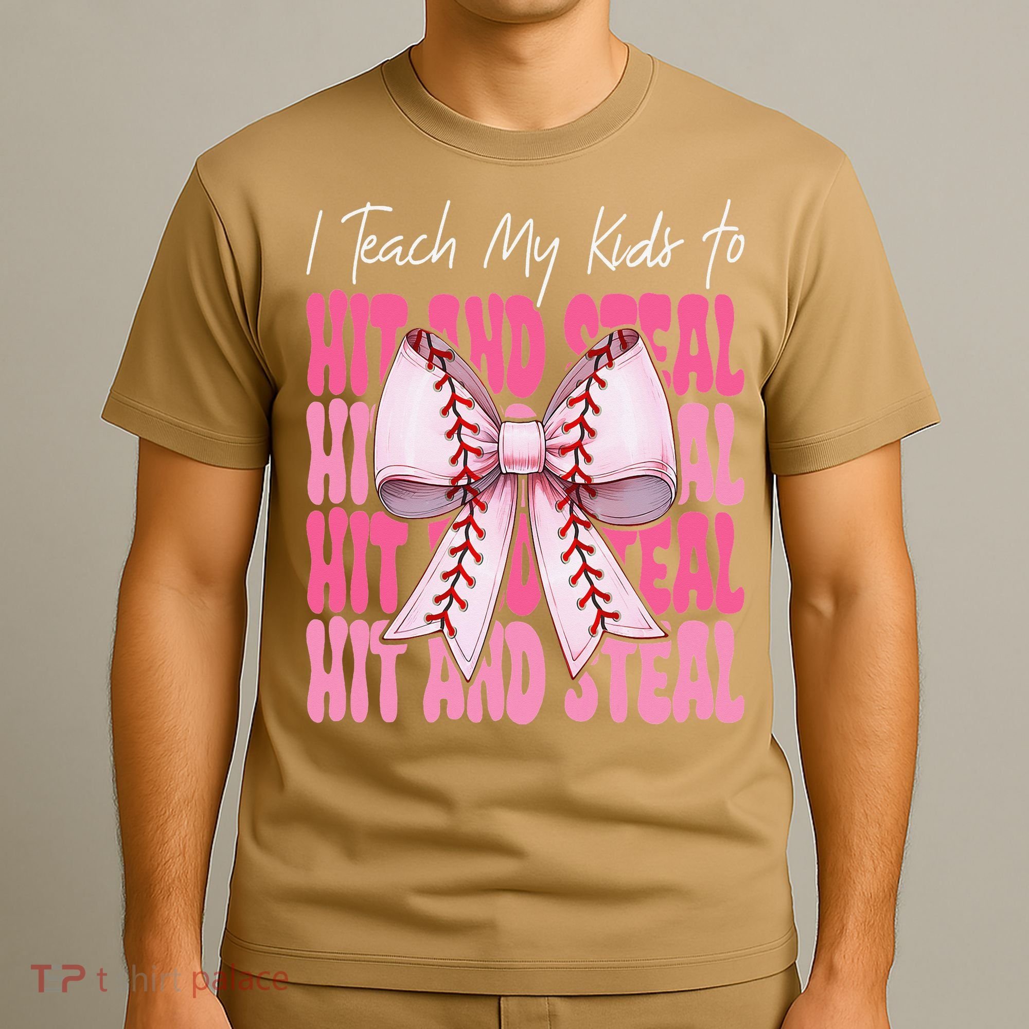 Baseball Mom Coquette Bow I Teach My To Hit And Steal T-Shirt